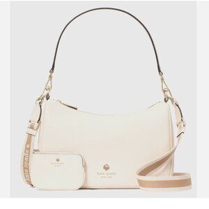 New Kate Spade Emma Medium Shoulder Bag Pebble Leather Parchment